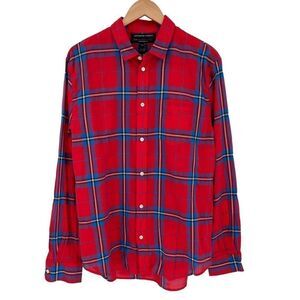 Marc By Marc Jacobs Japanese Fabric‎ Shrunken Fit Button Up Shirt Men Large Red